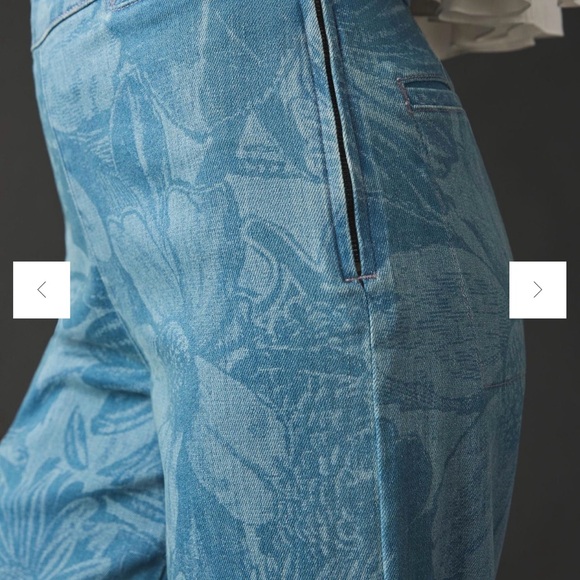 NWT Anthropologie Pilcro The Skipper High Rise Wide Leg Cropped Floral  Size 33T - Picture 8 of 13